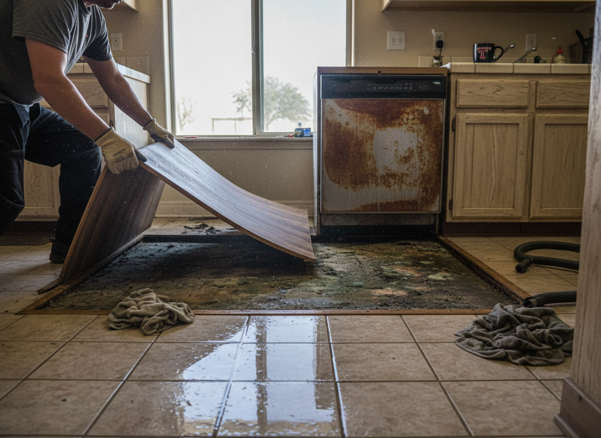How to Tell If Water Got Under Flooring After an Appliance Leak